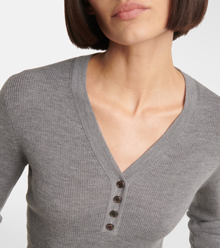 Virgin wool Henley shirt