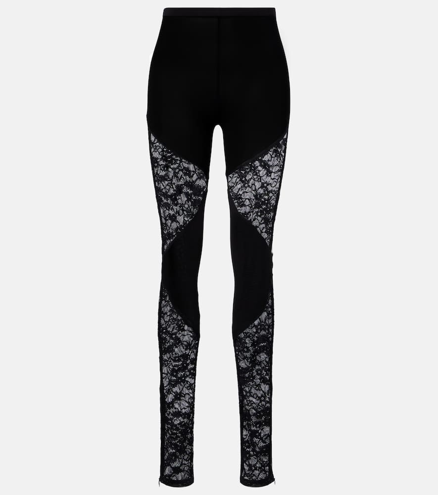 Lace-trimmed legging
