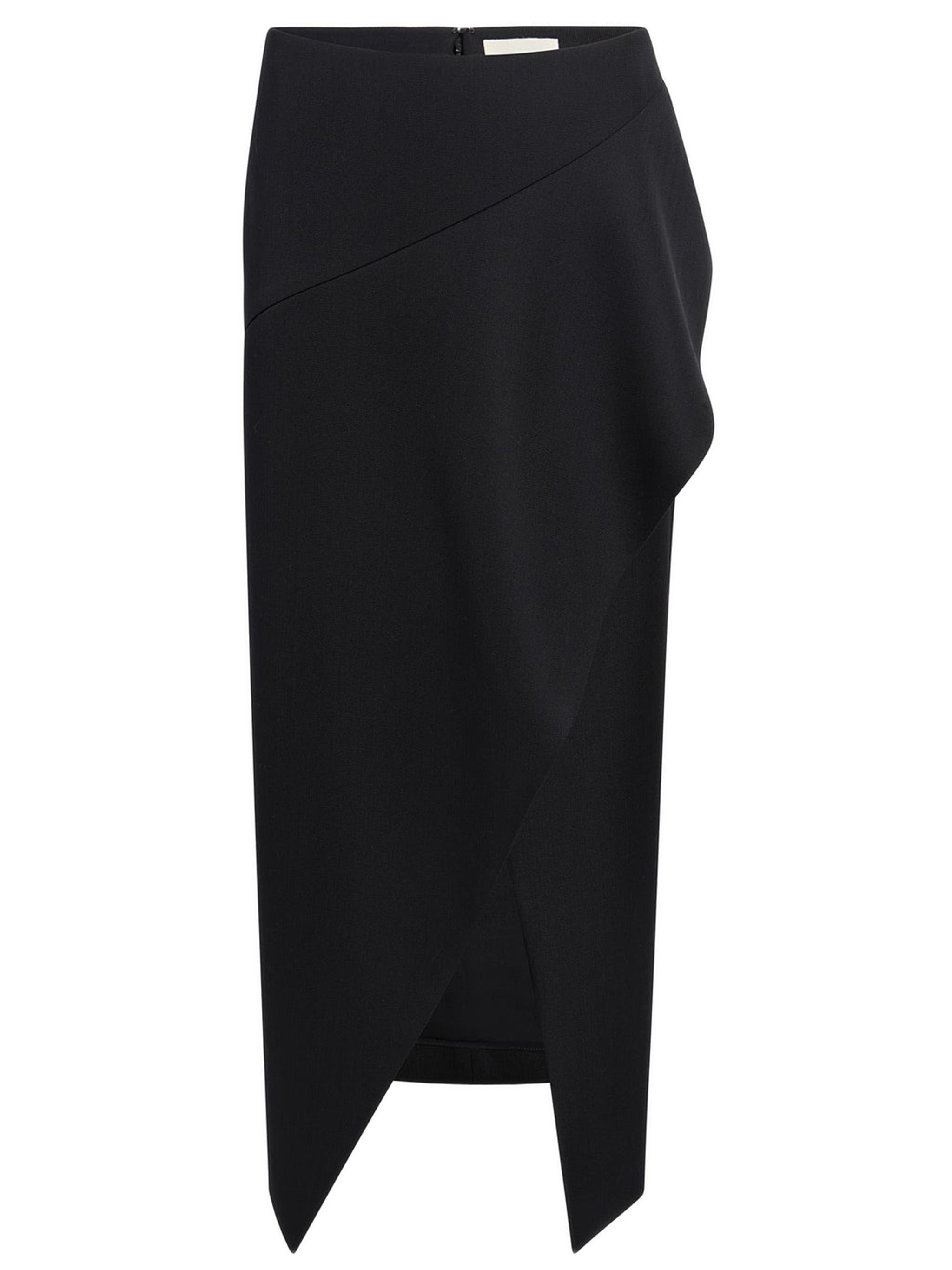 Flowing Asymmetrical Flounce Wool Mini Skirt