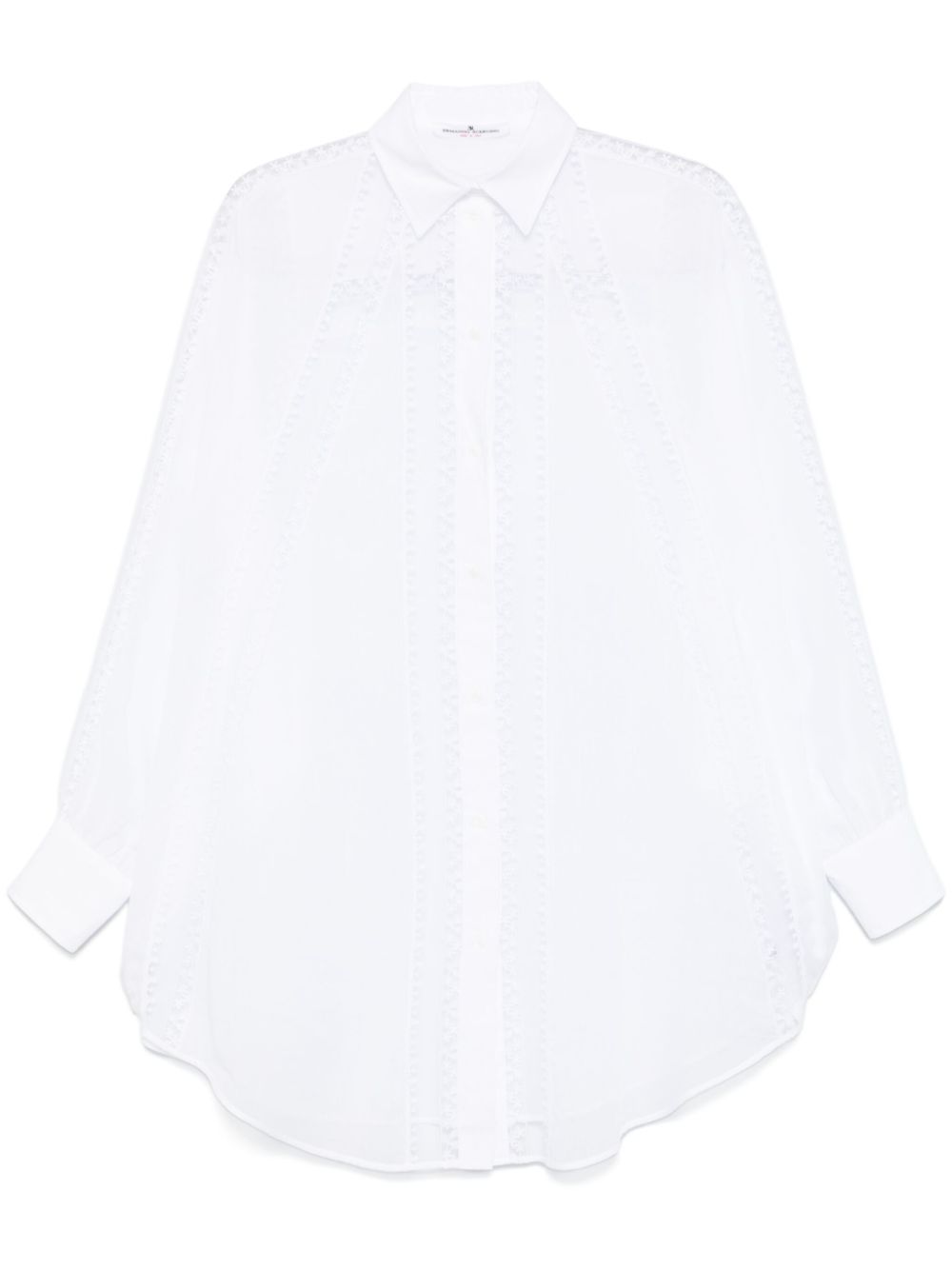 Floral-embroidered shirt - White