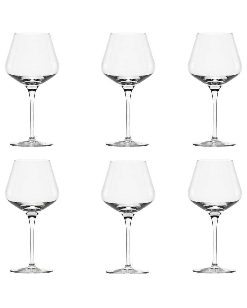 10 Strawberry Street Set of 6 Breckenridge Glassware: Burgandy Glass
