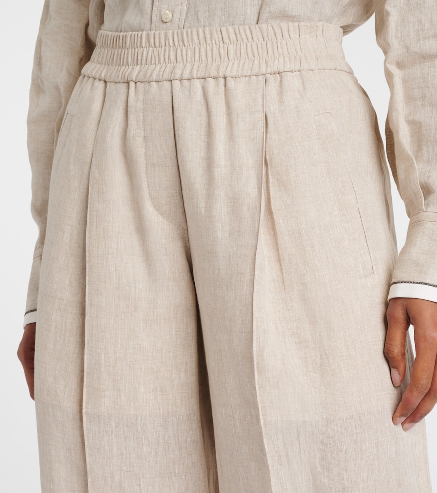 Linen wide-leg pants