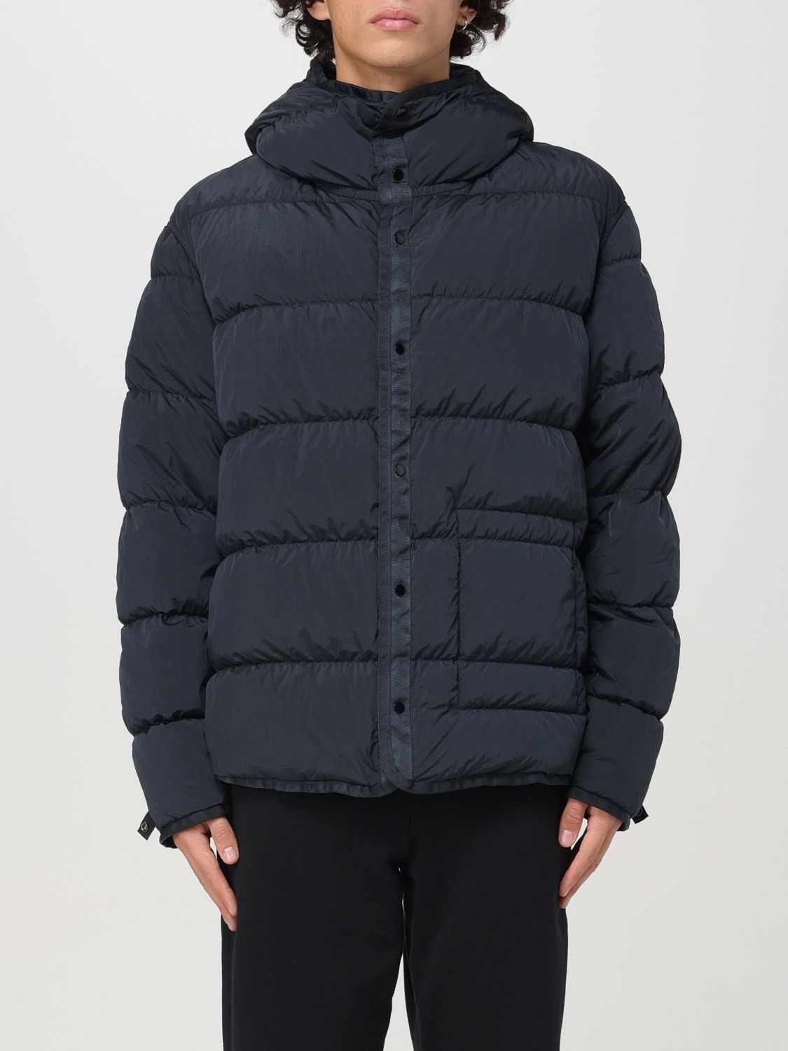 Goggles-detail padded coat - Black