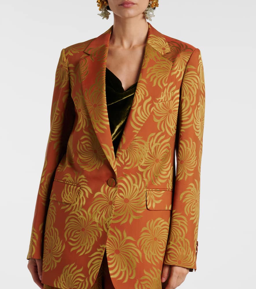 Floral jacquard blazer
