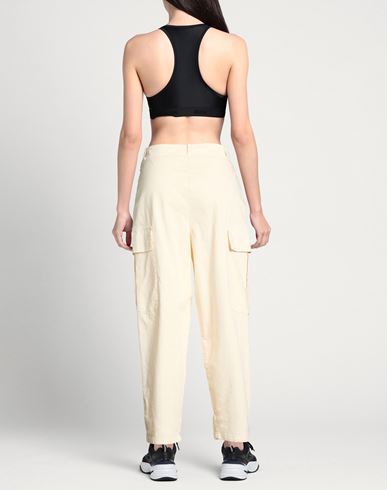 Woman Pants Ivory Size L Cotton, Elastane