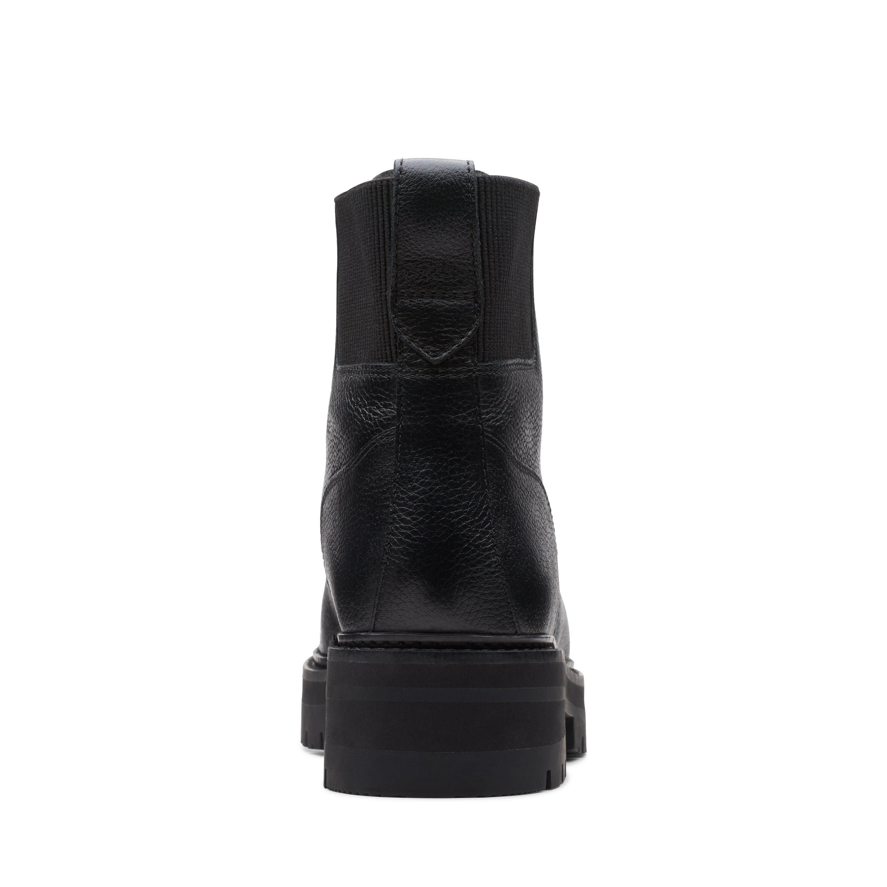 Clarks Women's Orianna Mid Black Warmlined Leather Ankle Boots, Lace Up | : 5.5/Standard Fit
