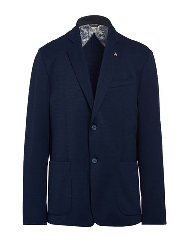 Man Blazer Navy Size 50 Polyester, Elastane