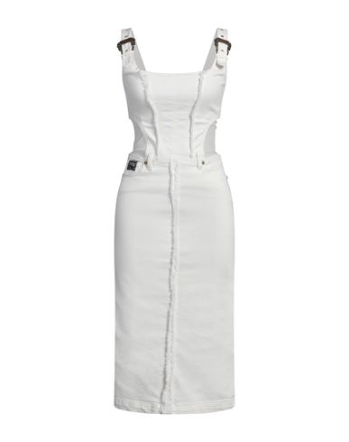 Versace Jeans Couture Woman Midi dress White Size 4 Cotton, Elastane, Polyamide