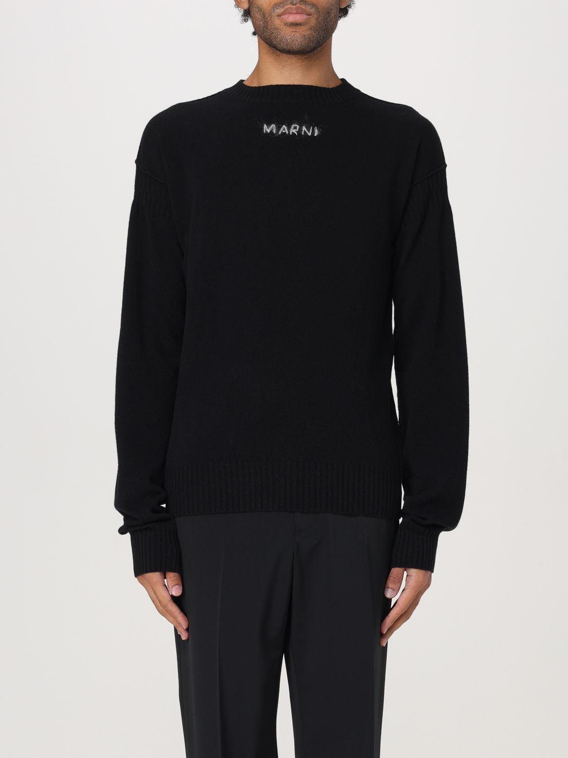 Logo-embroidered jumper - Black