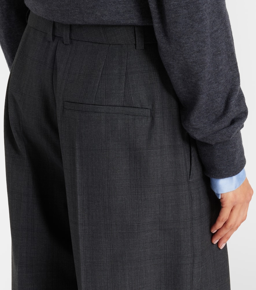 Brickell plaid wide-leg pants