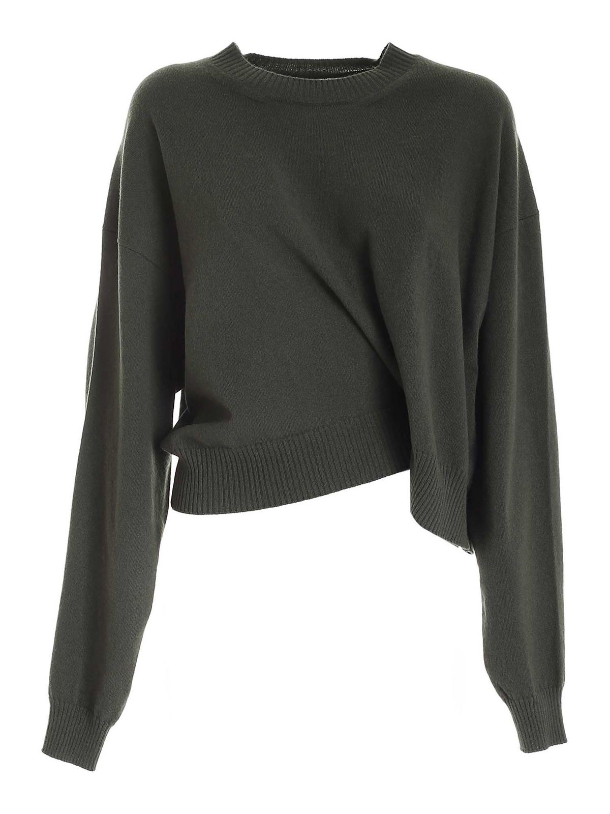 Asymmetrical sweater in green
