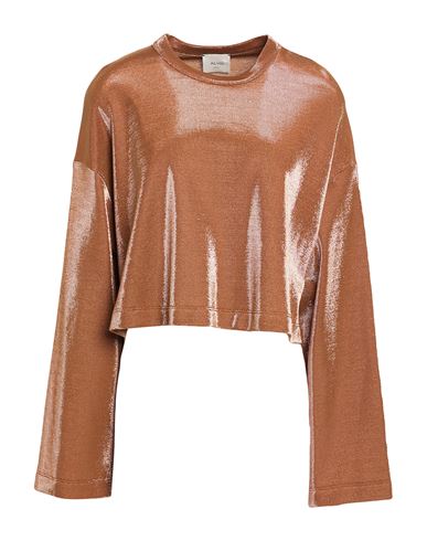 Woman Top Brown Size 2 Cotton, Polyester