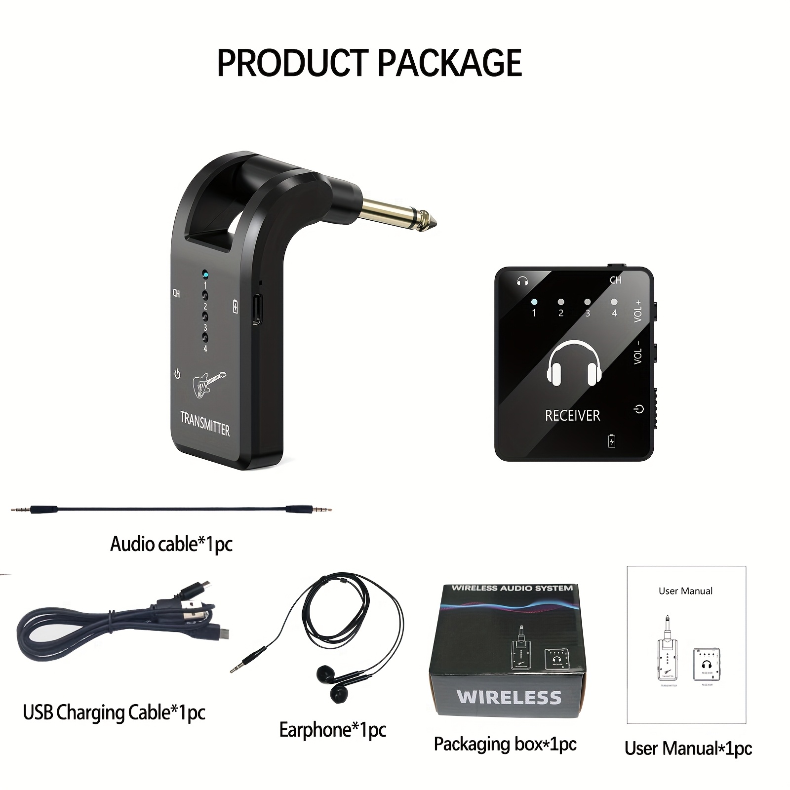 TEMU Wireless In-ear Monitor System With Iem And Transmitter Clip Receiver, Automatically, For Earphones, Guitars, Dj, Live Performance