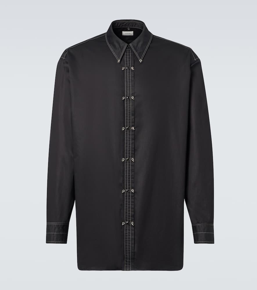 Embellished cotton satin shirt