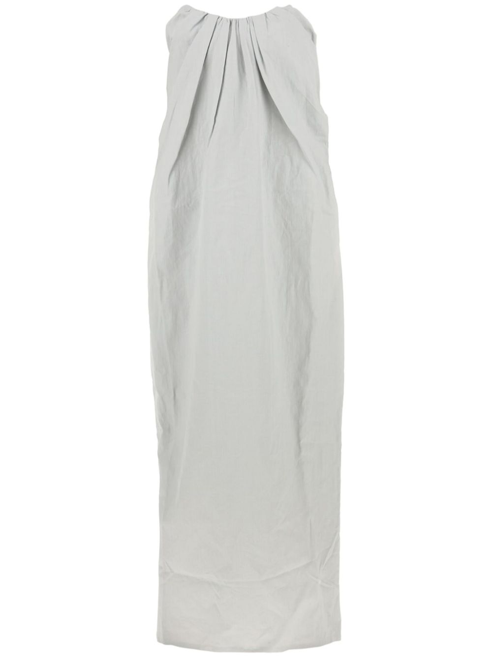 Strapless pleat-detail shift maxi dress - Blue