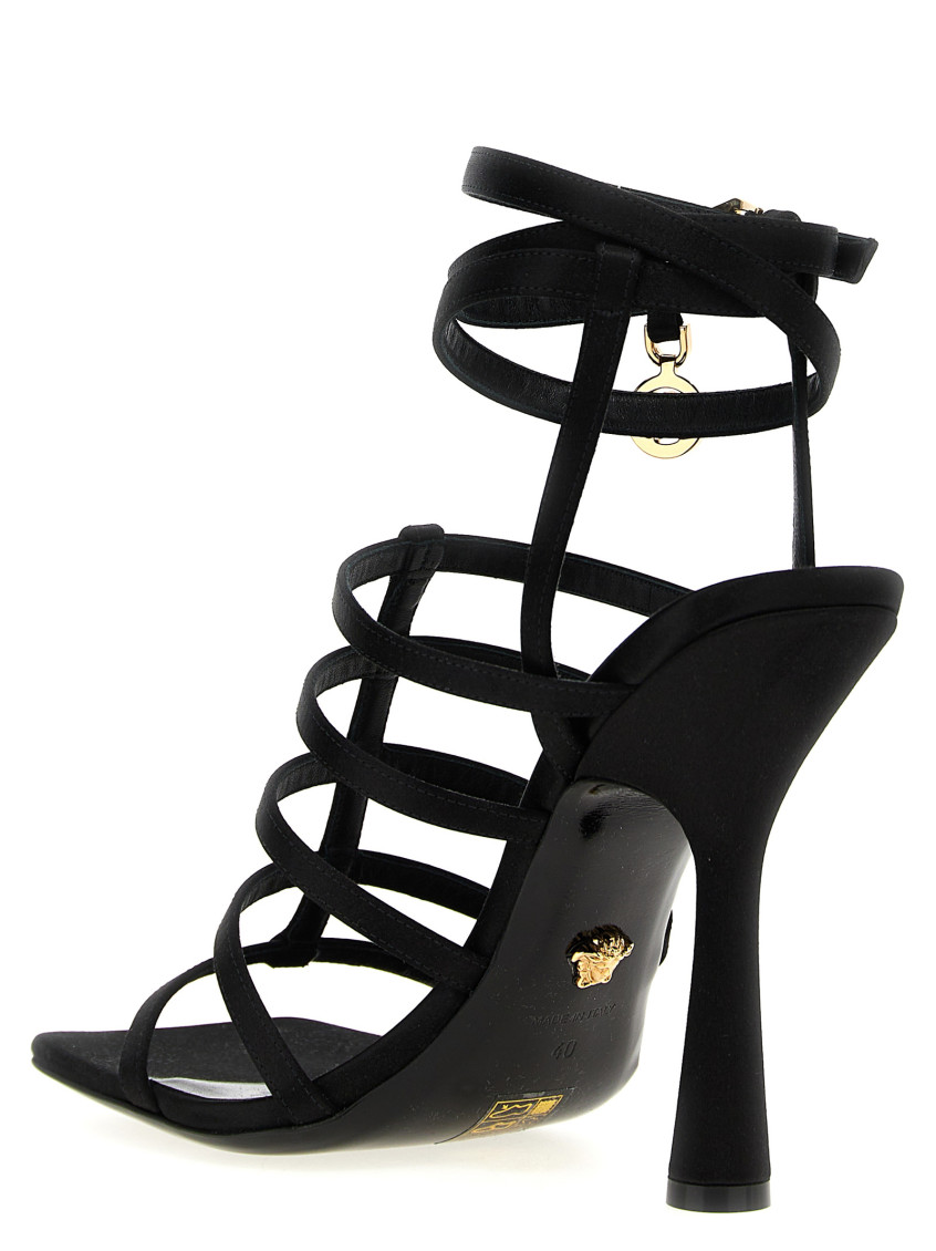 Black Satin Sandals