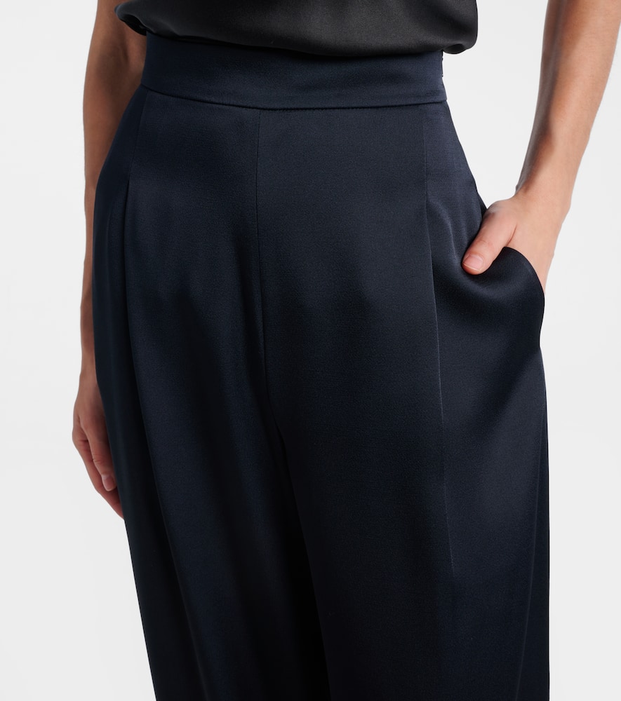 Dritto crêpe satin wide-leg pants
