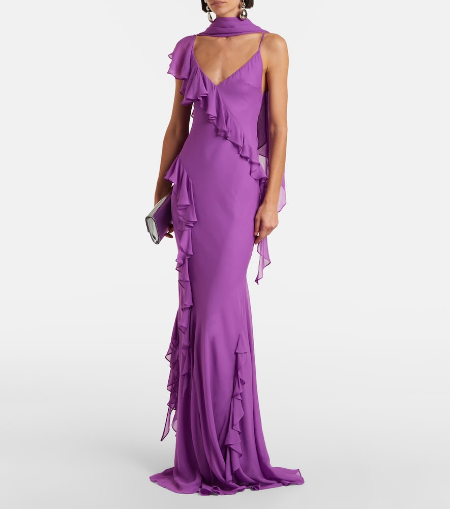 Mayara ruffled georgette gown