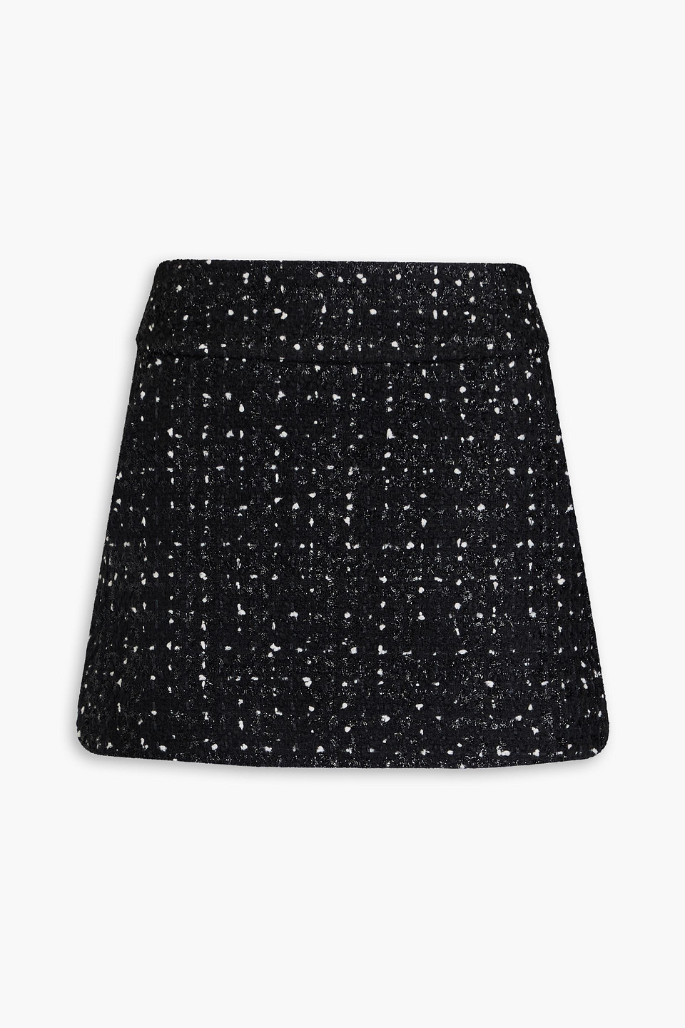 Alice Olivia - Donald metallic bouclé-tweed mini skirt - Black - US 14