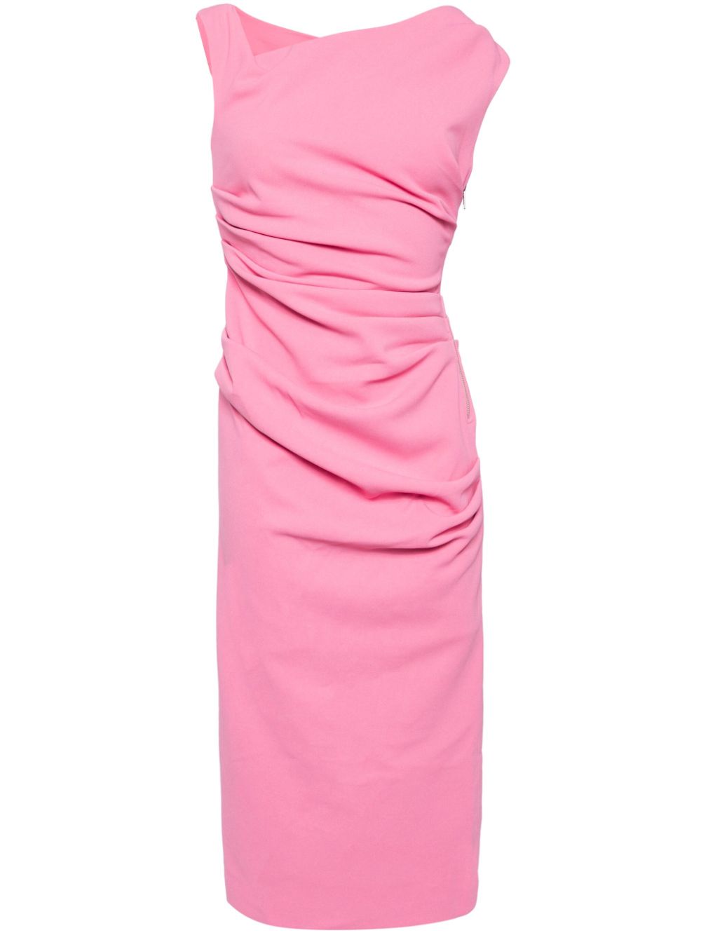 Alaska draped-detail midi dress - Pink