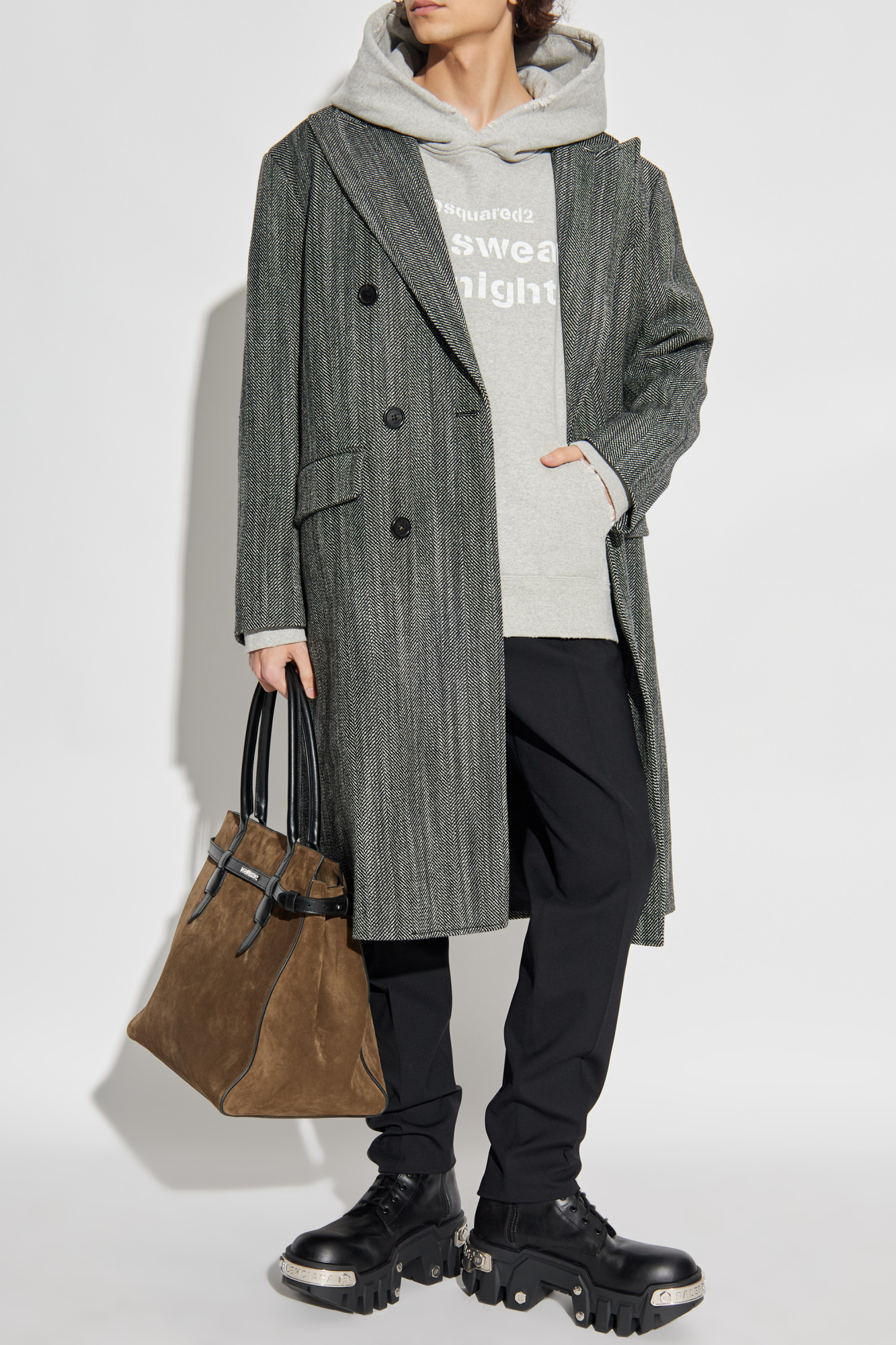 Wool Coat, Men's, Grey
