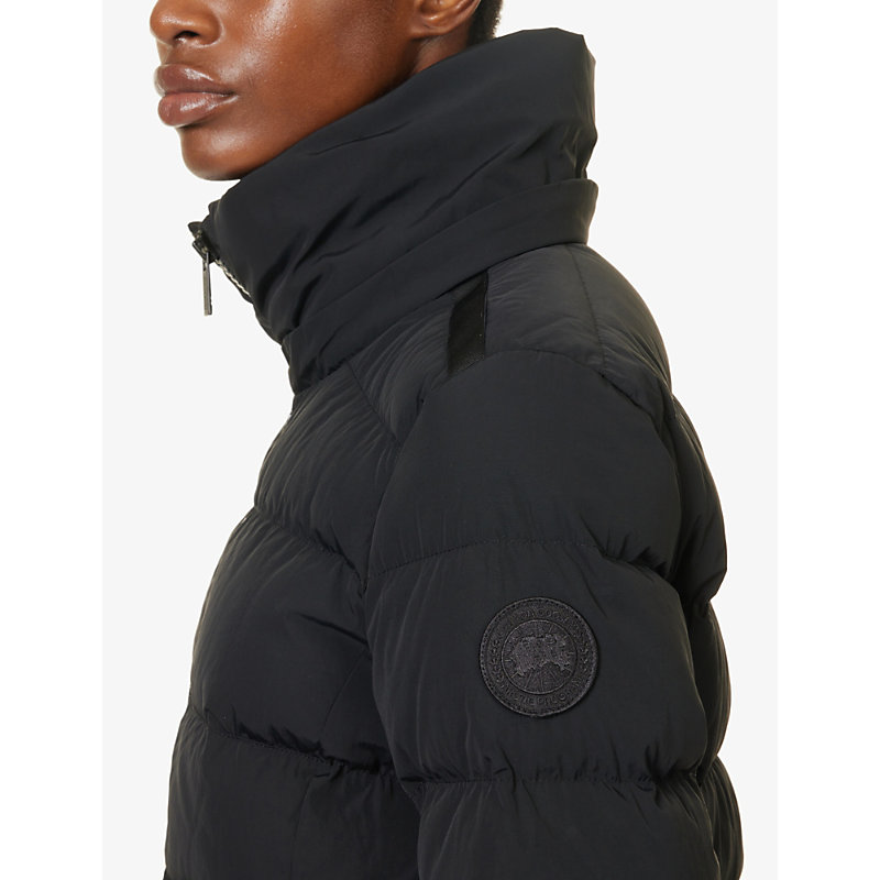 Womens Black Aurora Brand-patch Shell-down Parka