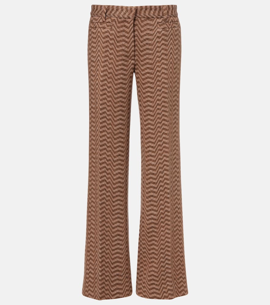 Zigzag low-rise bootcut pants