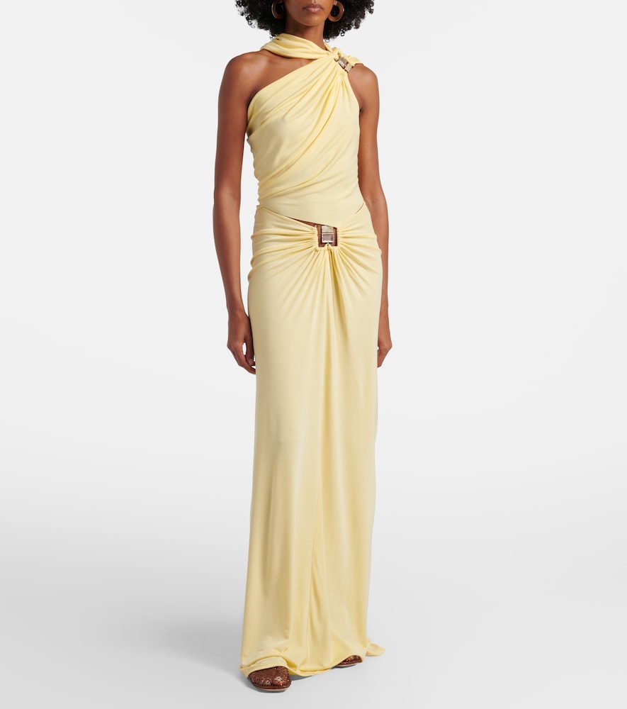 Bezel Quartz gathered jersey maxi skirt