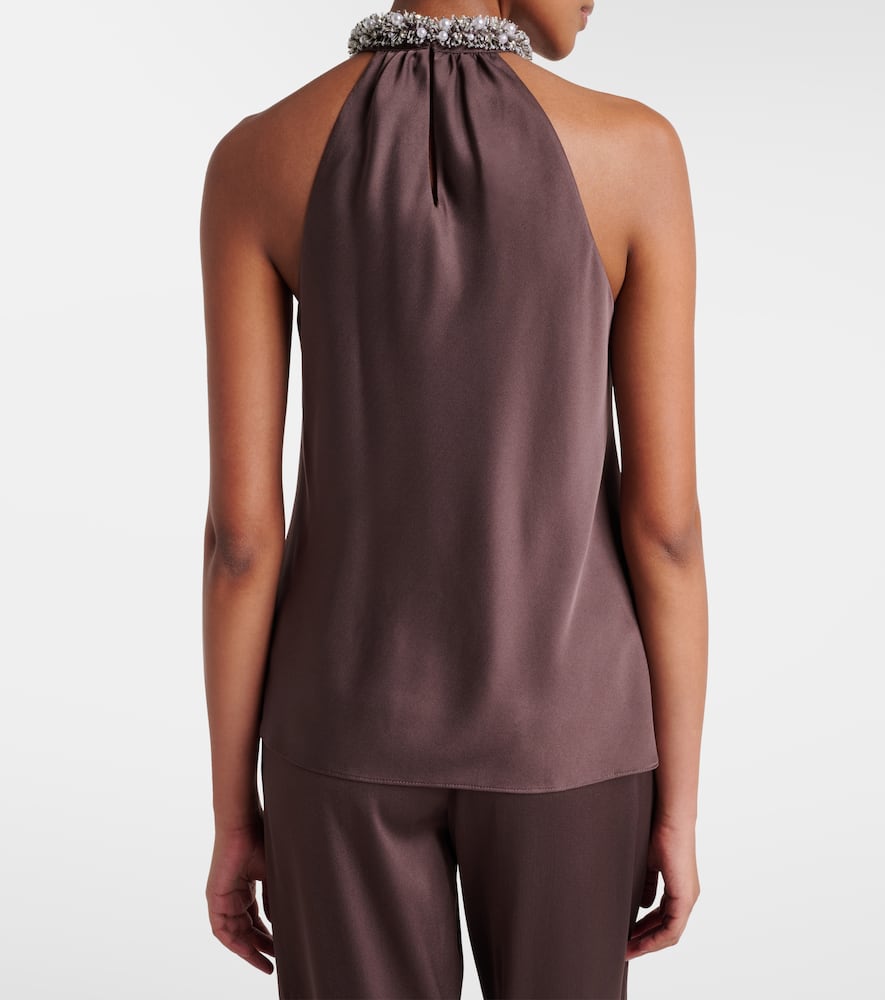 Embellished satin top