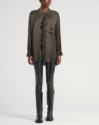 Woman Shirt Dark brown Size L Silk