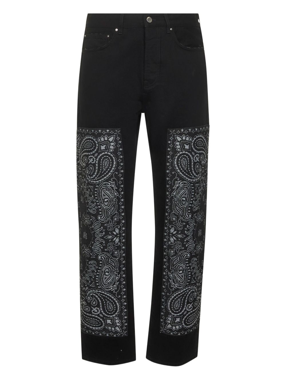 Bandana-panel jeans - Black
