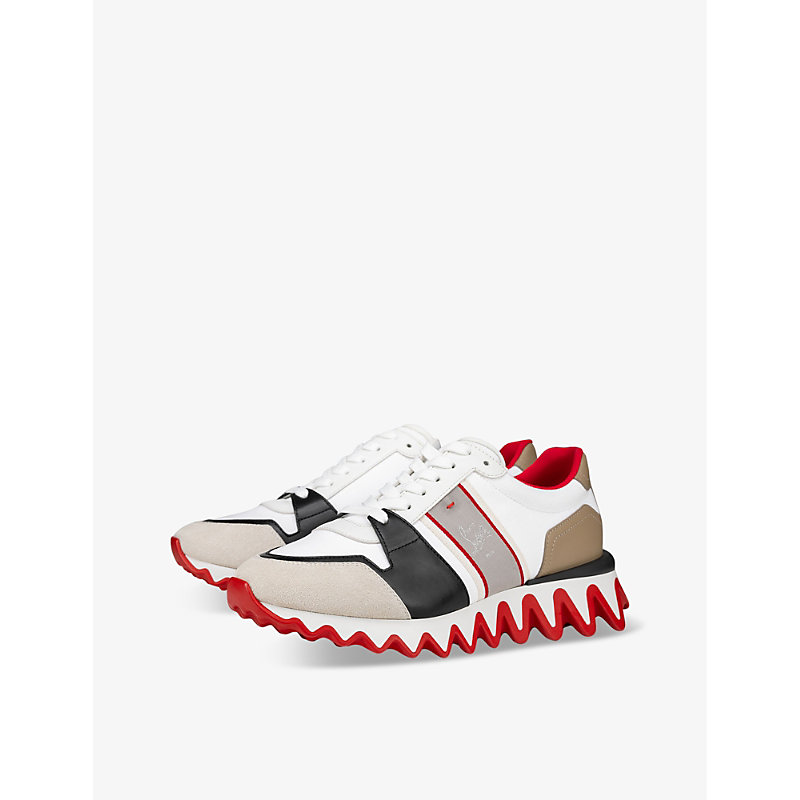Mens Version White Nastroshark Serrated-sole Leather-blend Mid-top Trainers