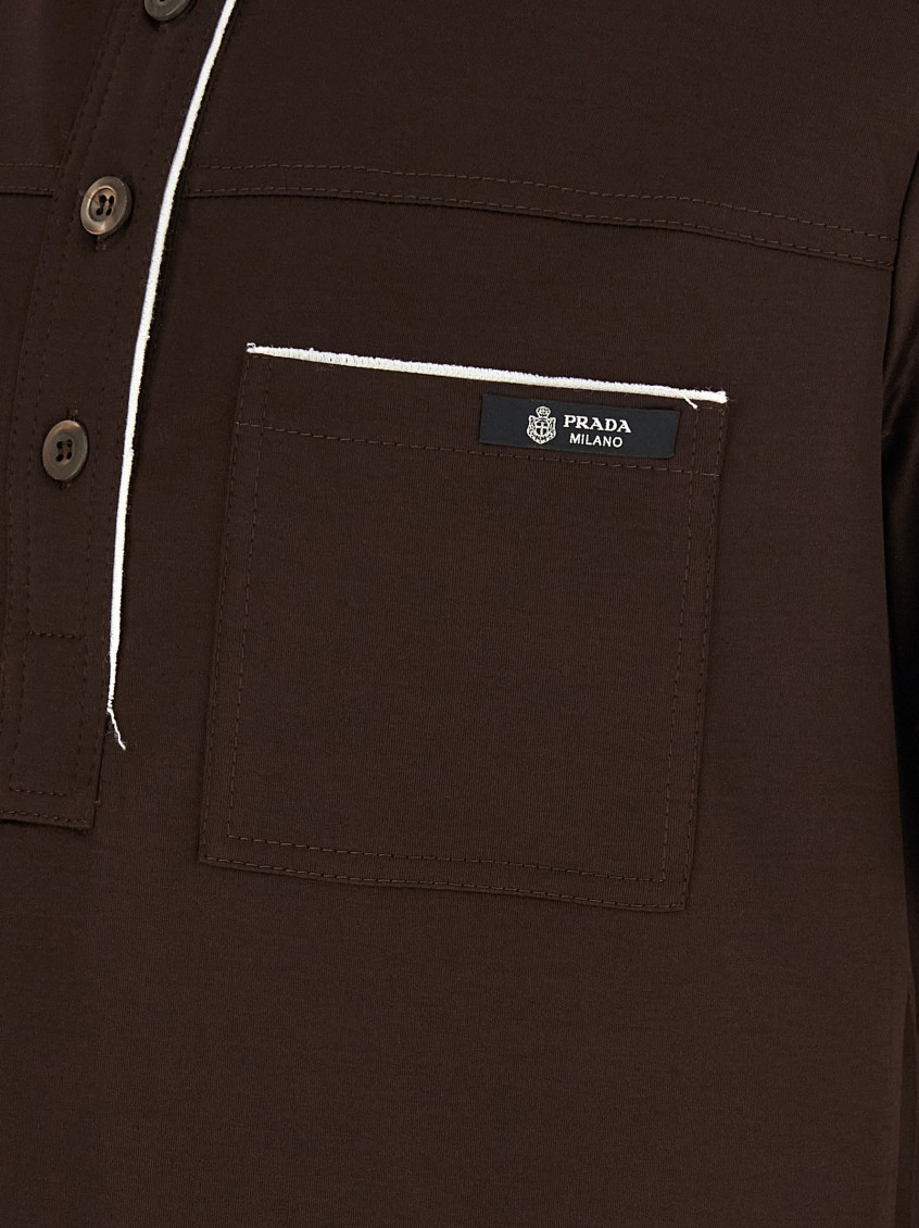 Lisle Chest-pocket Button-up Polo Shirt