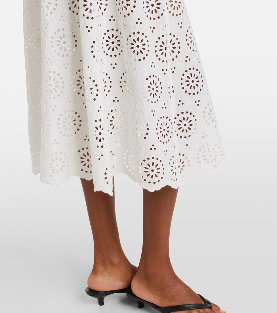 The Deco broderie anglaise cotton midi skirt