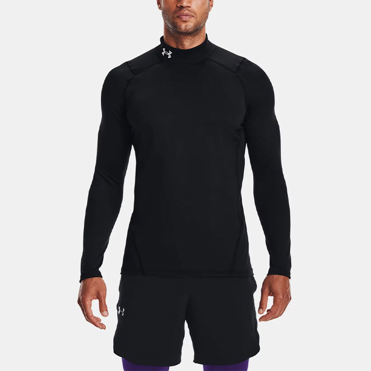 ColdGear Fitted Mock Long Sleeve T-shirt 'Black'