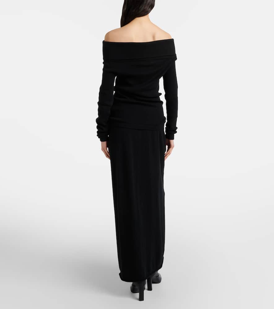 Charlotta cotton and cashmere maxi skirt