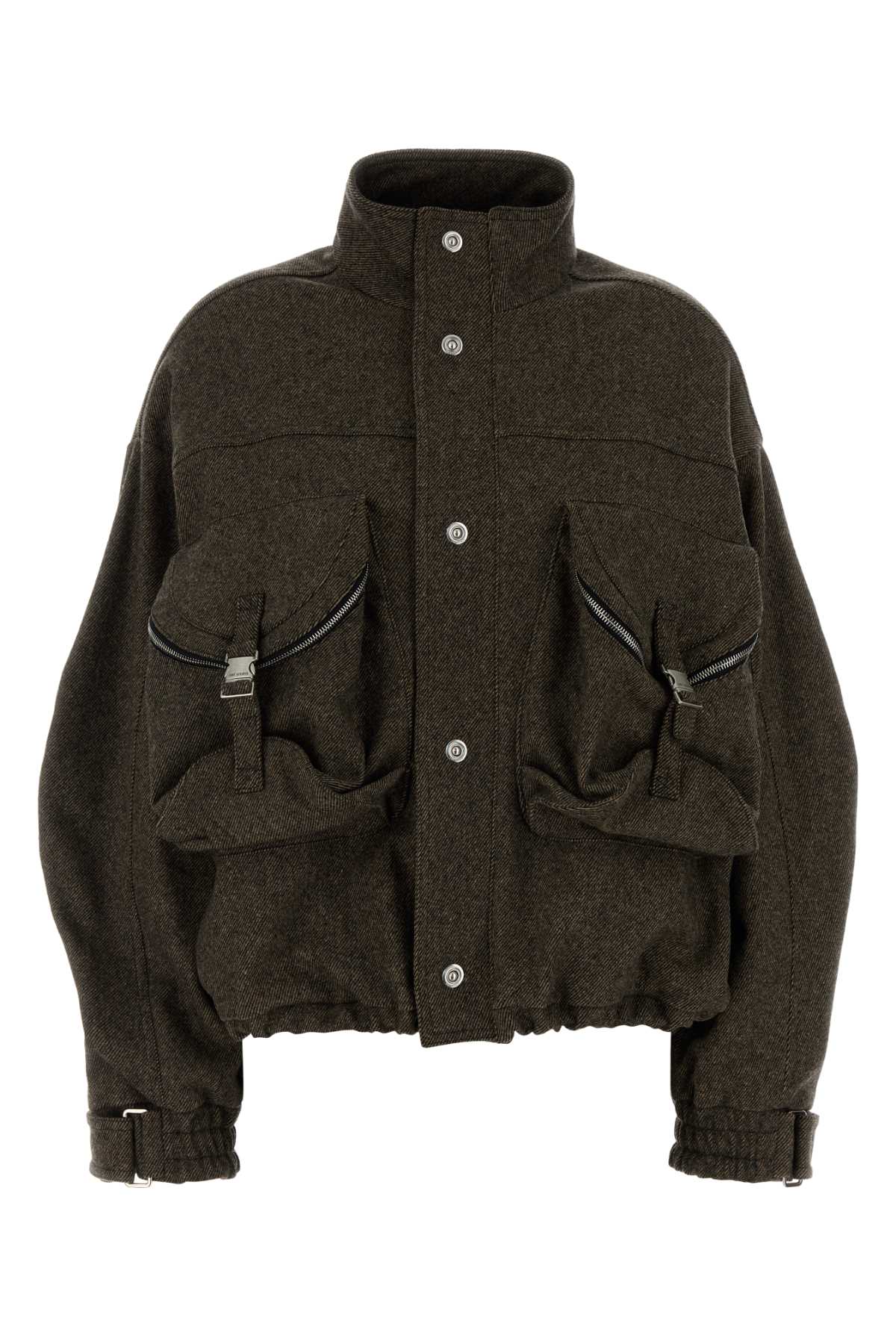 Wool-Nylon Zip-Pocket Jacket — Gray