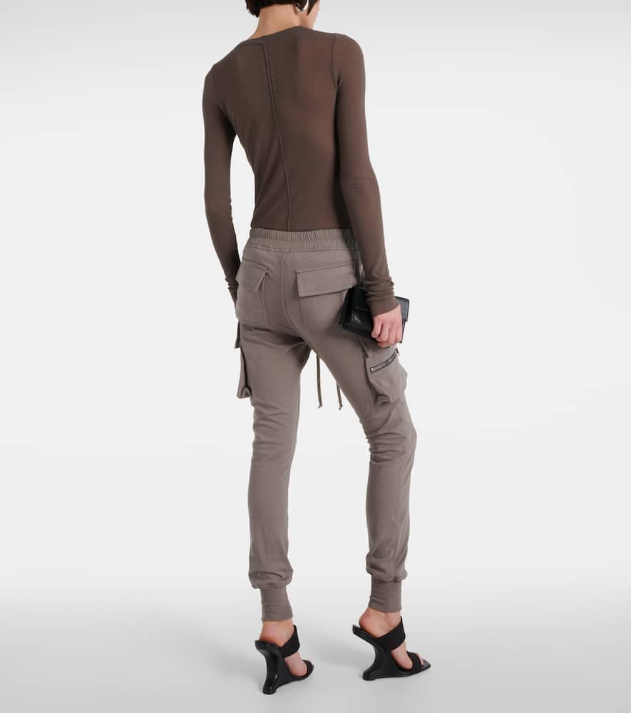 High-rise cotton-blend slim cargo pants