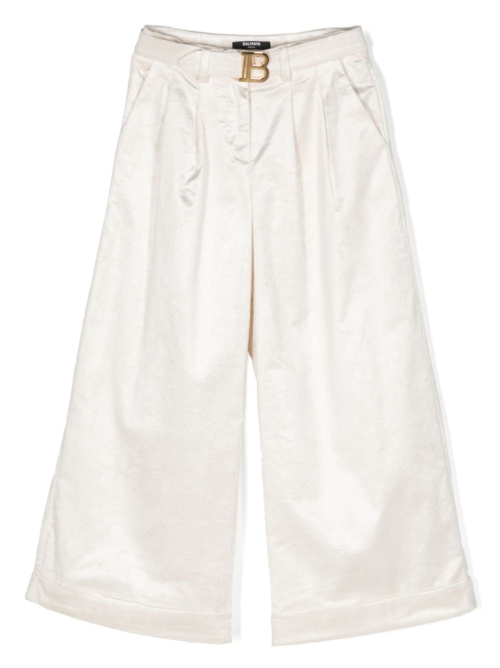 Wide-leg corduroy trousers - White