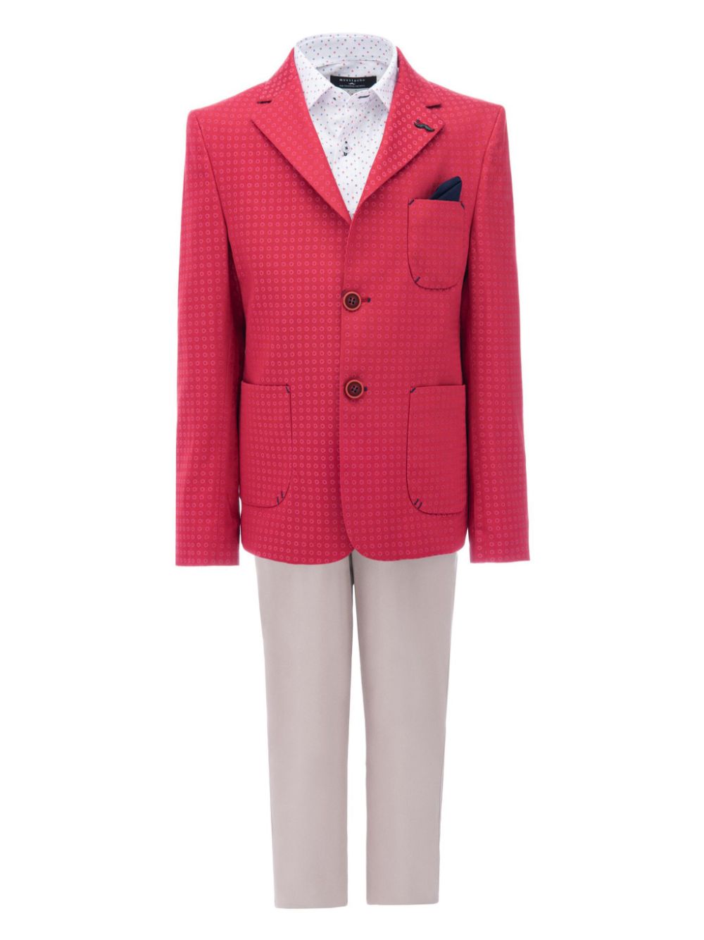 Dante patterned-jacquard suit - Red