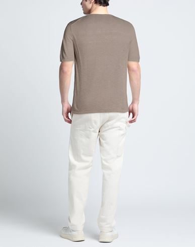 Man Sweater Taupe Size M Linen, Cotton