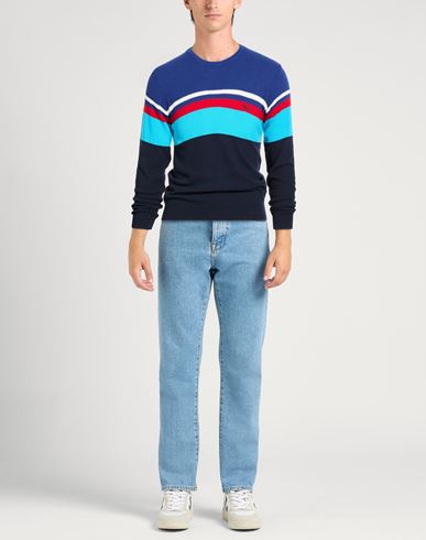 Man Sweater Blue Size L Cotton