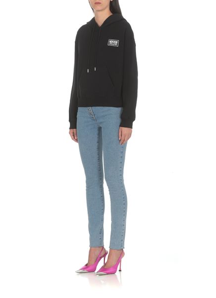 Moschino Jeans Logo Embroidered Drawstring Hoodie