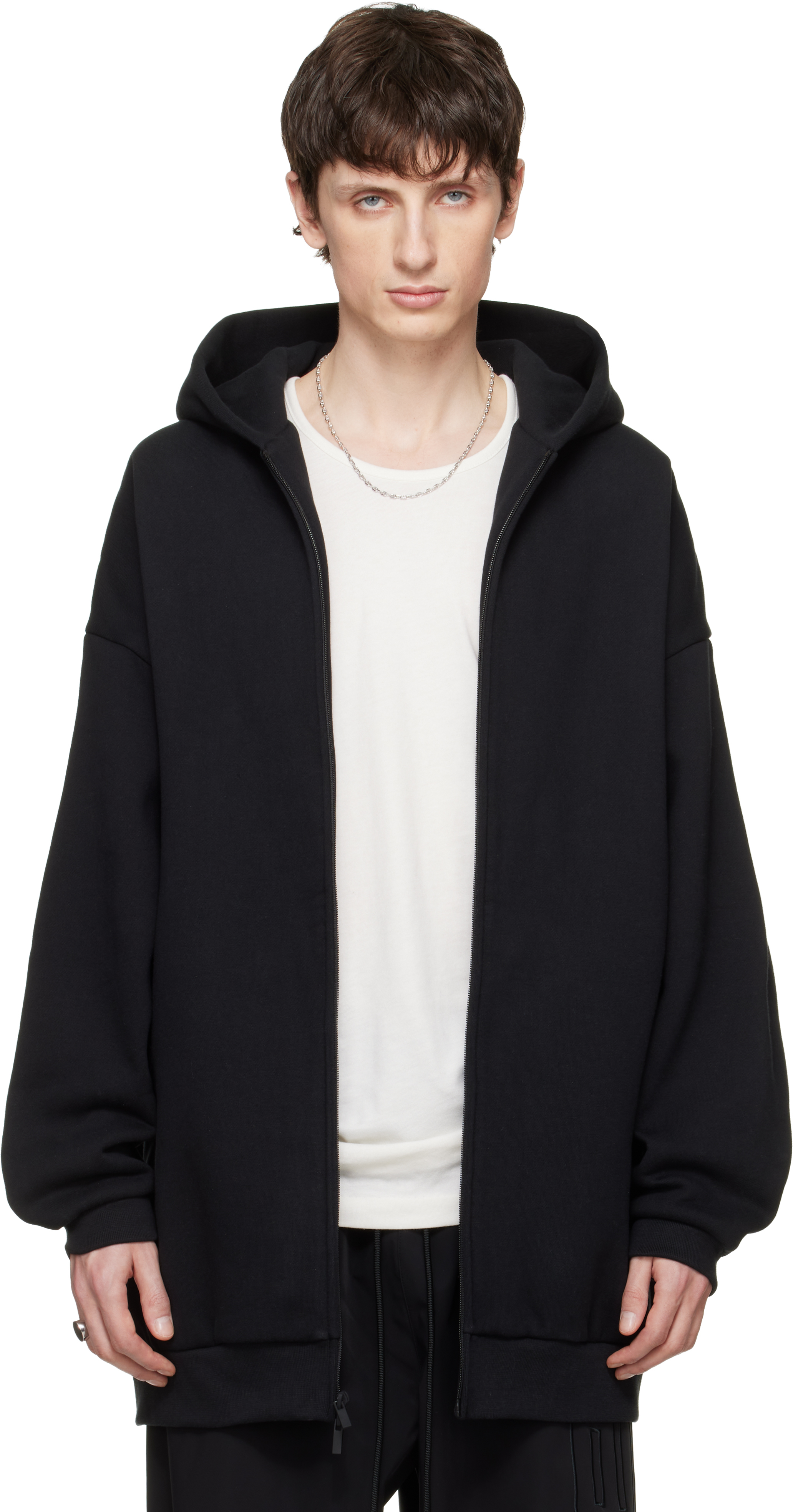 Black 'Property' Lounge Long Zip Hoodie