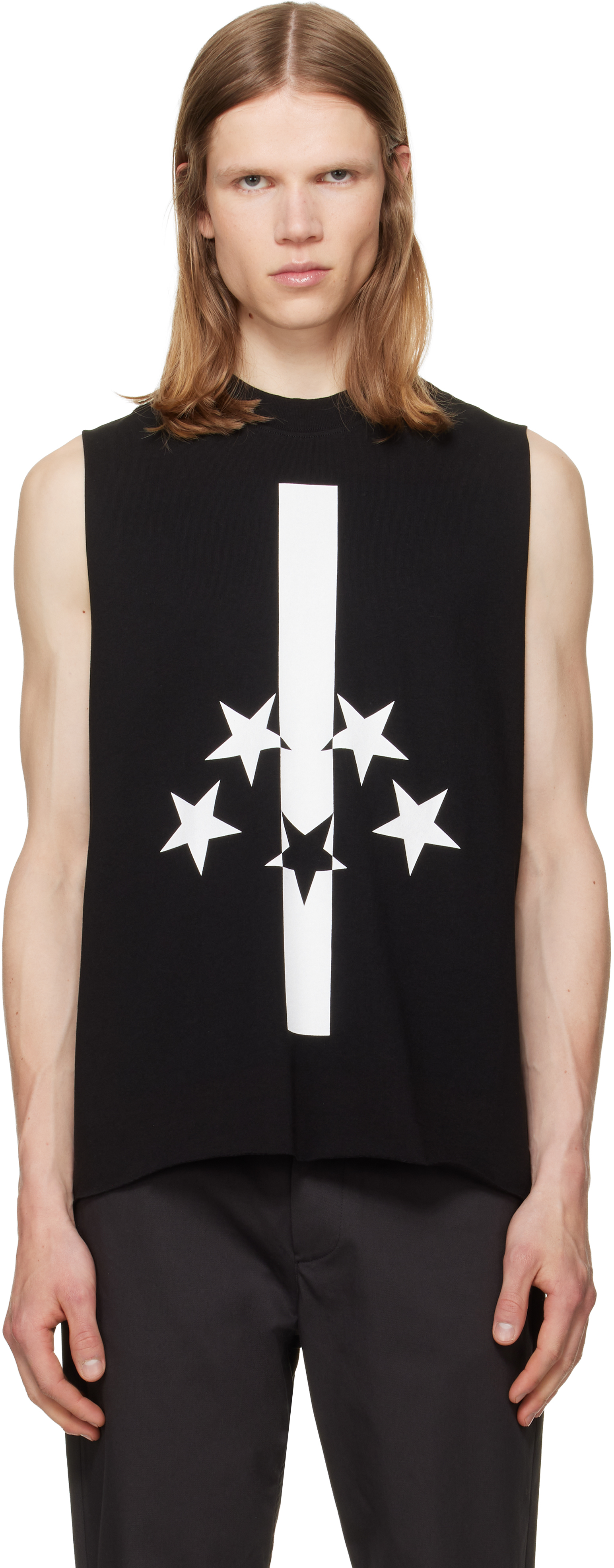 Black Flag Cut Sleeve Tank Top