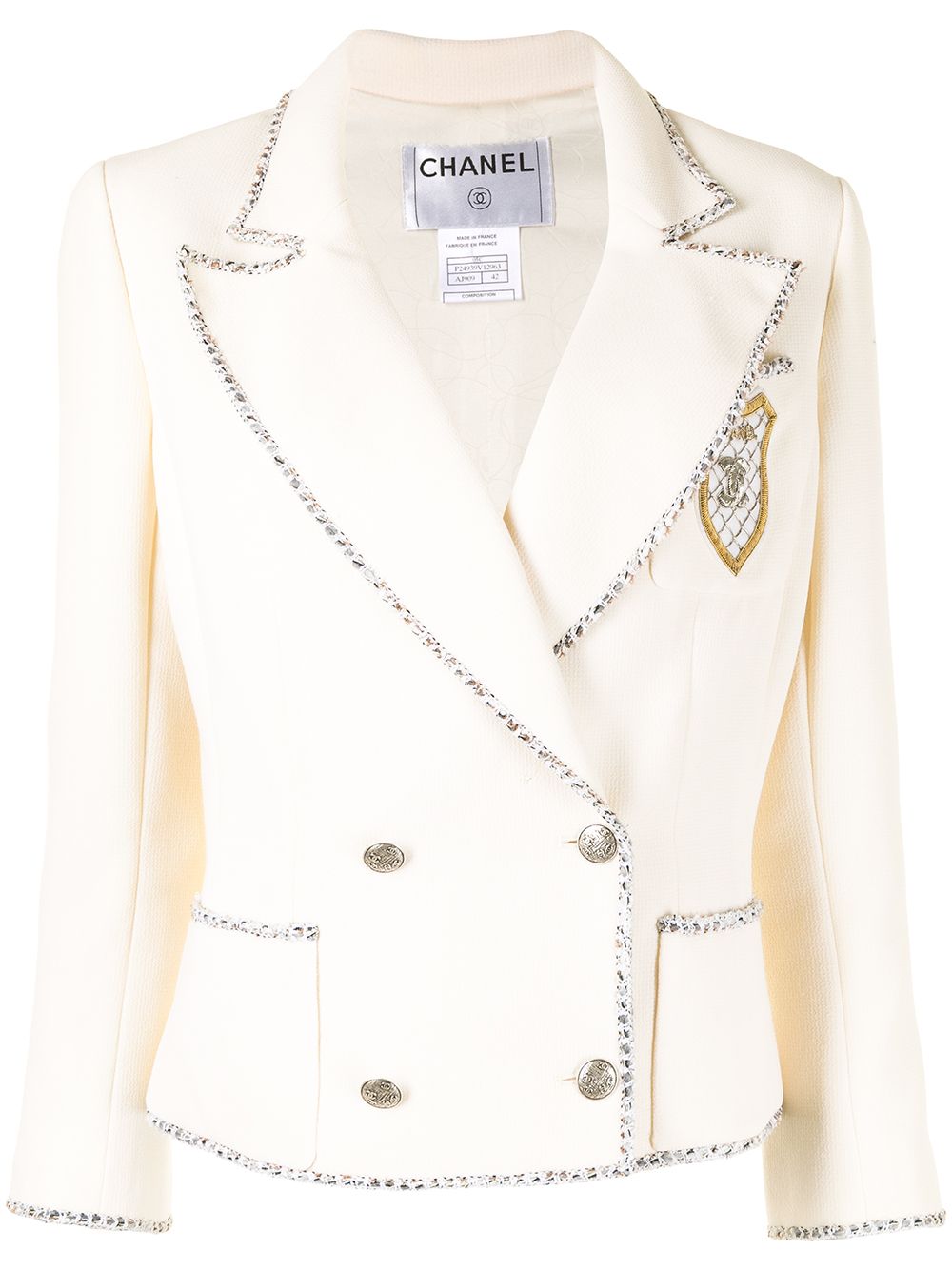 2005 crest double-breasted jacket - White