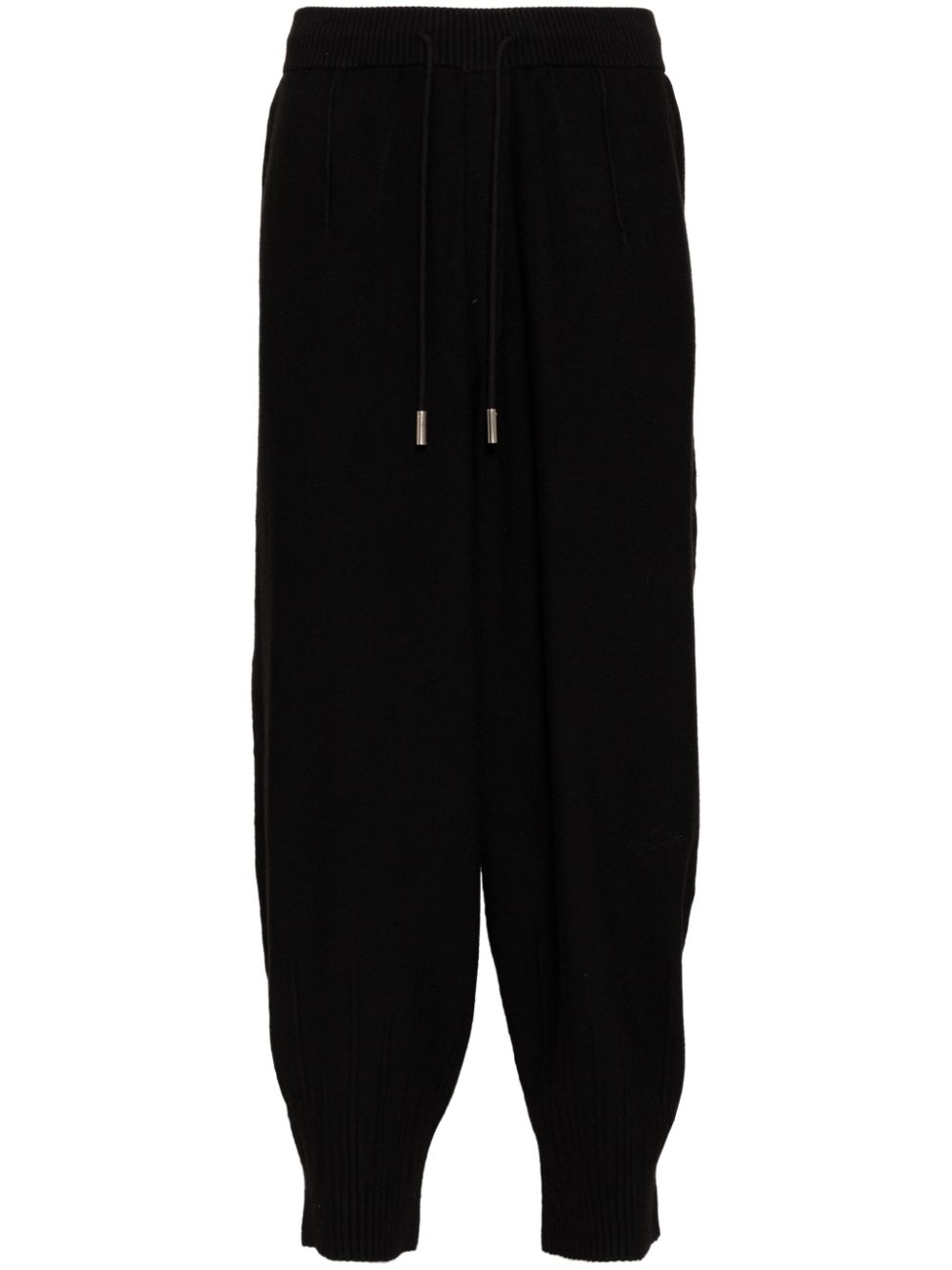 Underdart knitted tapered trousers - Black