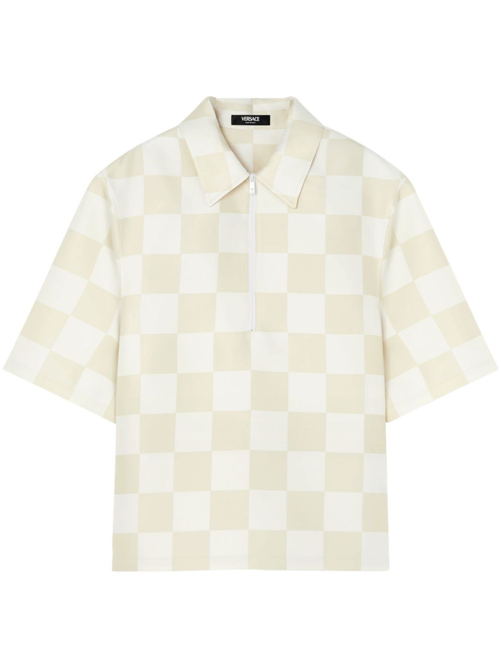 Checked zip-up top - Neutrals
