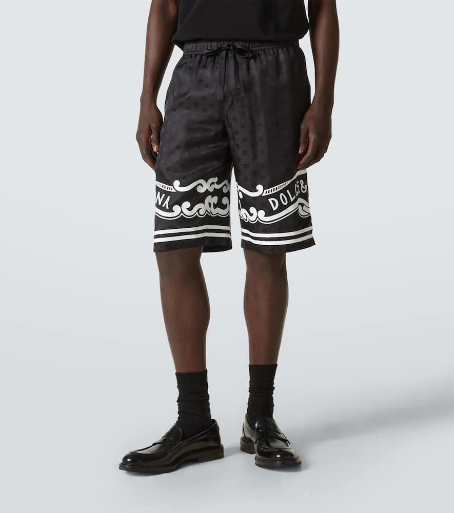 Paisley silk twill Bermuda shorts