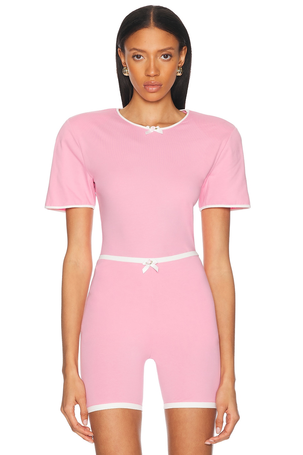 Rowen Rose Puff Sleeve Top in Pink - Pink.  40 also in 34